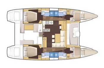 Sailing catamaran Evi - Interior layout