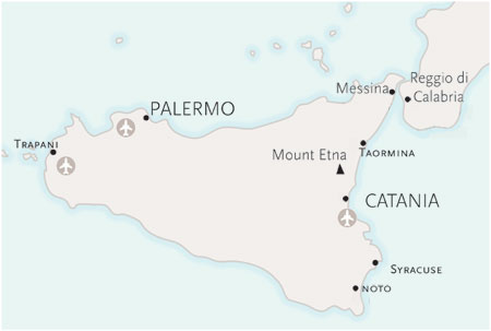 Gastronomic Tour of Eastern Sicily Map