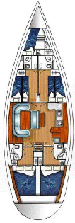 Layout of the Mykonos, Cyclades bound charter yacht